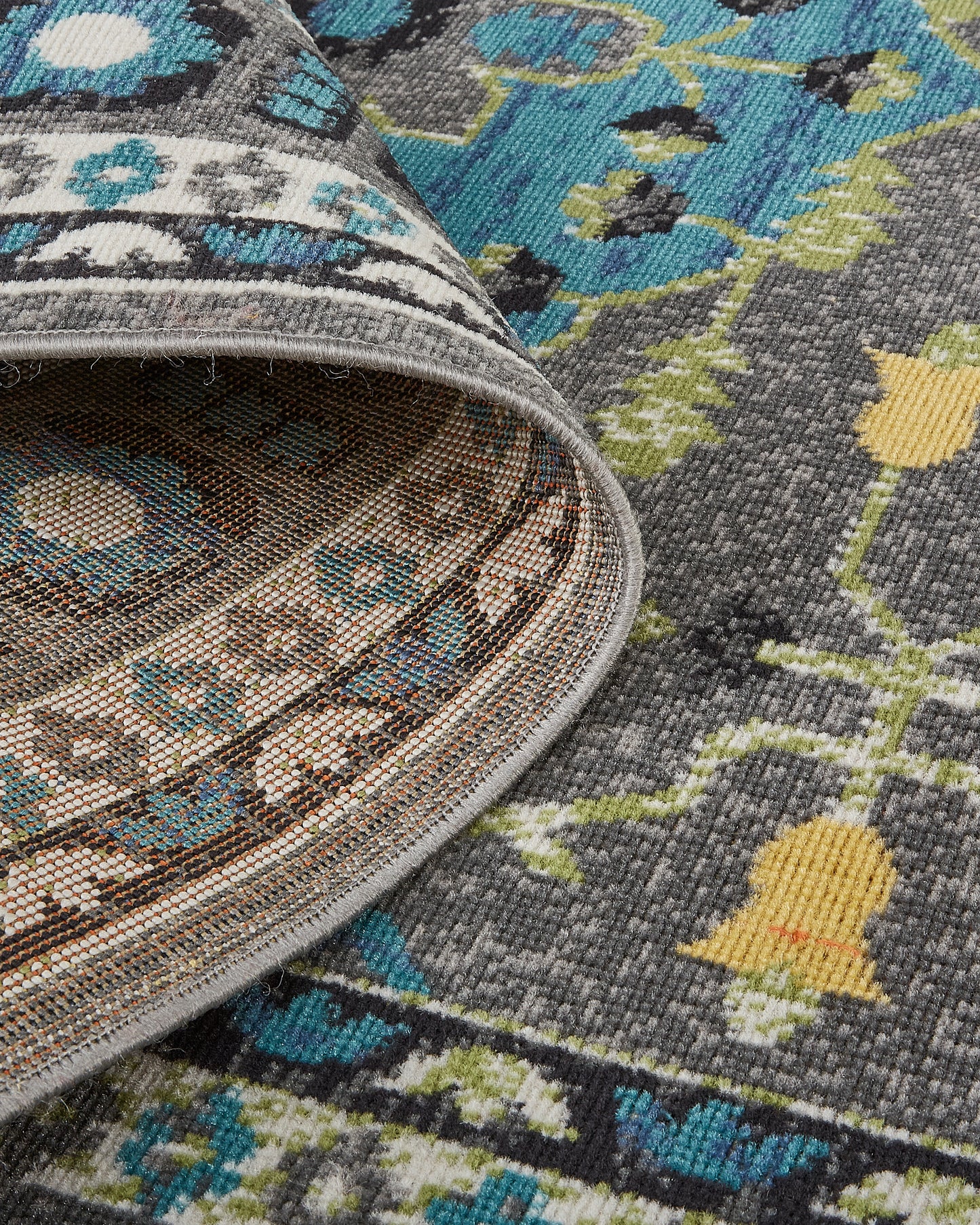 Foster Transitional/Classic/Bohemian & Eclectic Medallion/Bordered Gray/Blue/Green - Feizy Rug