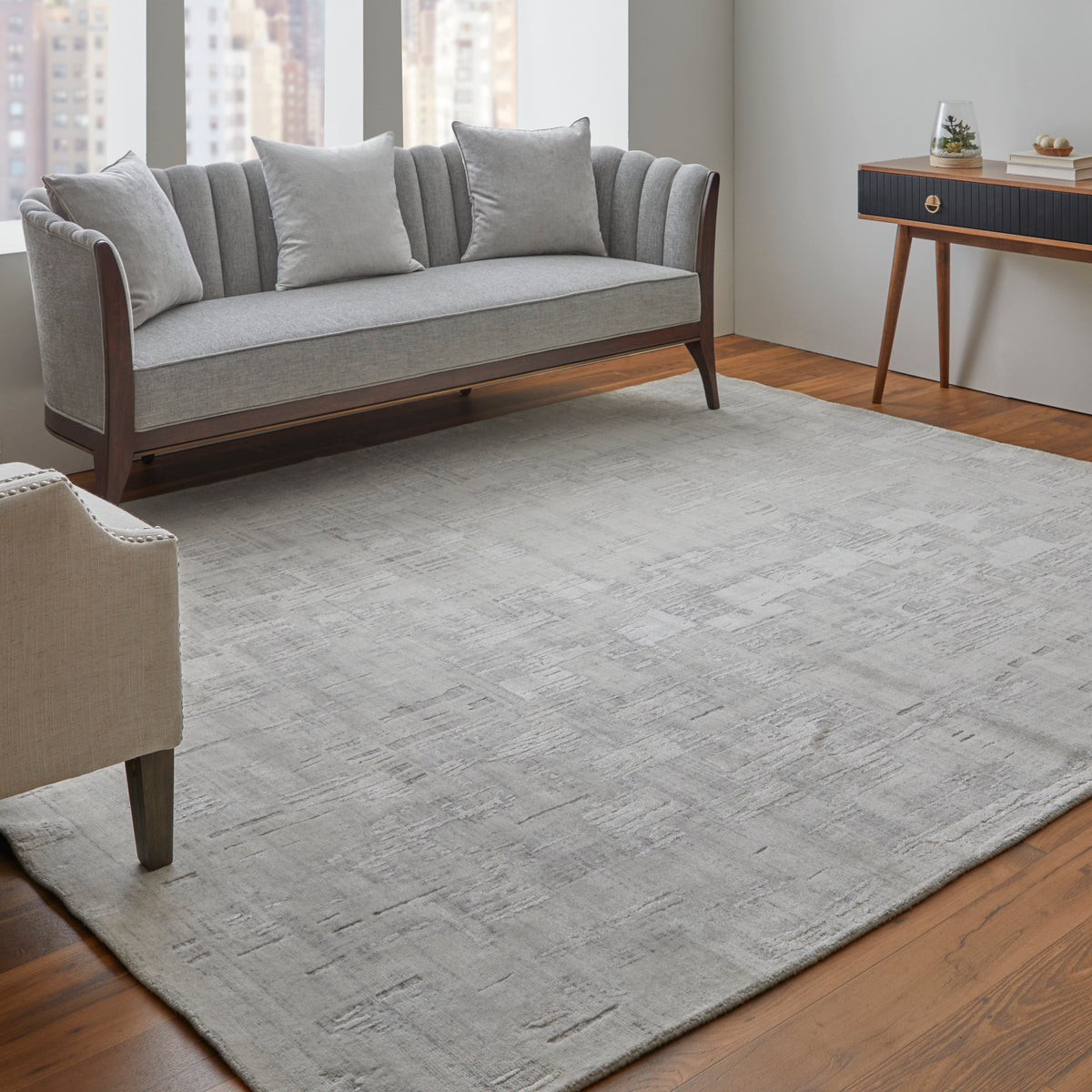Eastfield Modern/Casual Abstract/Distressed Ivory 69AC - Feizy Rug