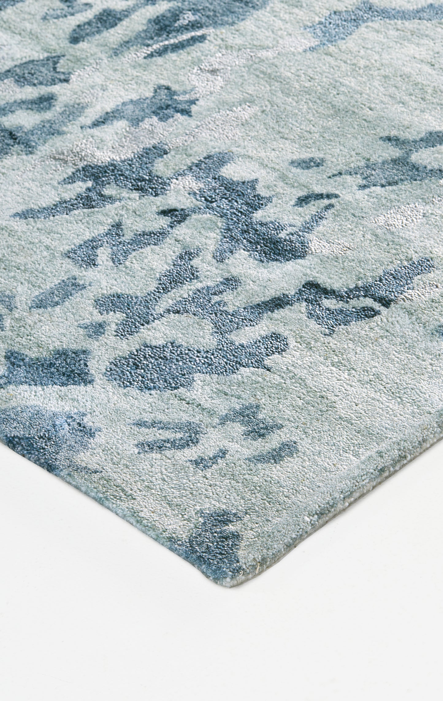 Dryden Transitional/Industrial/Casual Abstract/Watercolor Blue/Green/Silver - Feizy Rug