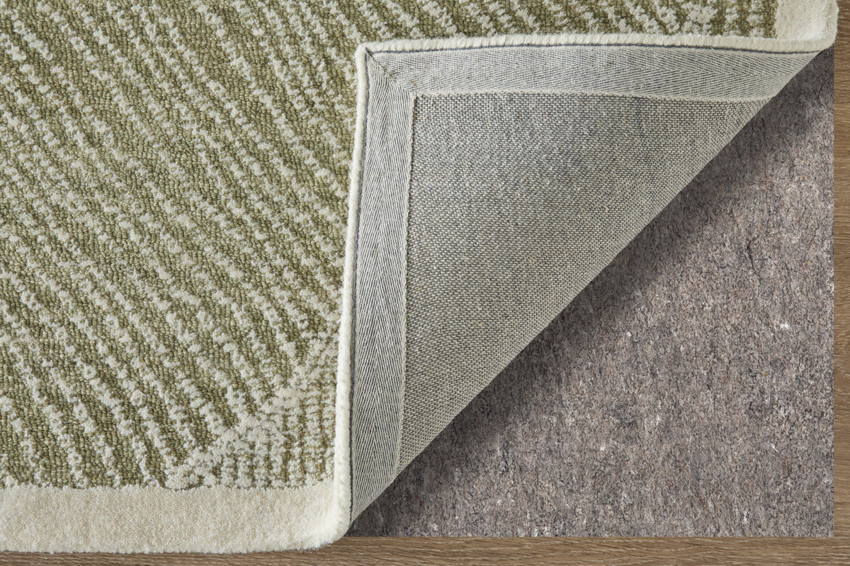 Winston Modern/Nautical & Coastal Floral & Botanical/Bordered/Abstract Green/Ivory - Feizy Rug