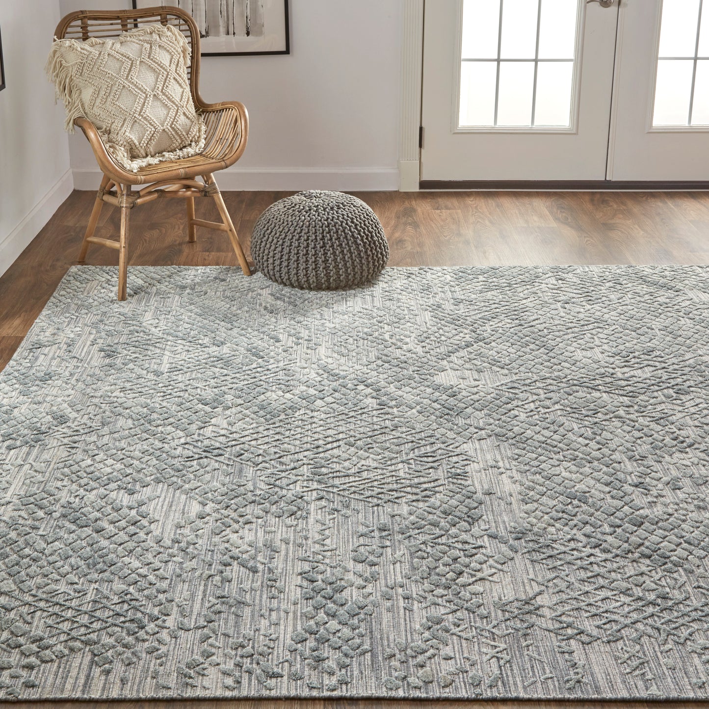 Elias Modern/Casual Abstract/Geometric Gray - Feizy Rug