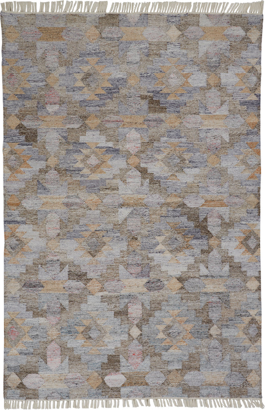 Beckett Transitional/Casual/Rustic Moroccan/Medallion Taupe/Gray/Blue - Feizy Rug