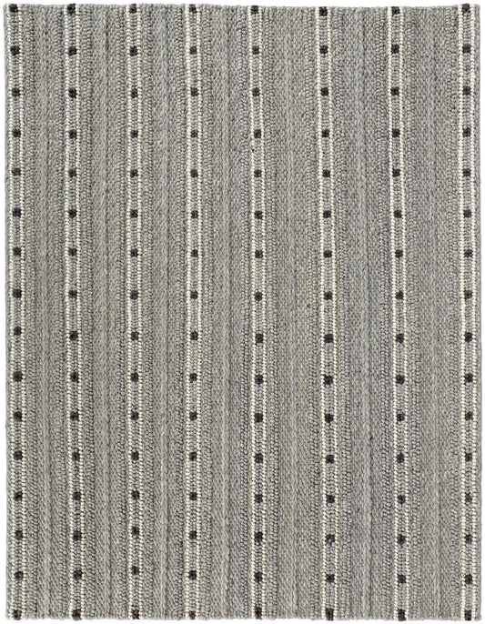 Cicero Transitional/Casual Stripes Gray/Black/White - Feizy Rug
