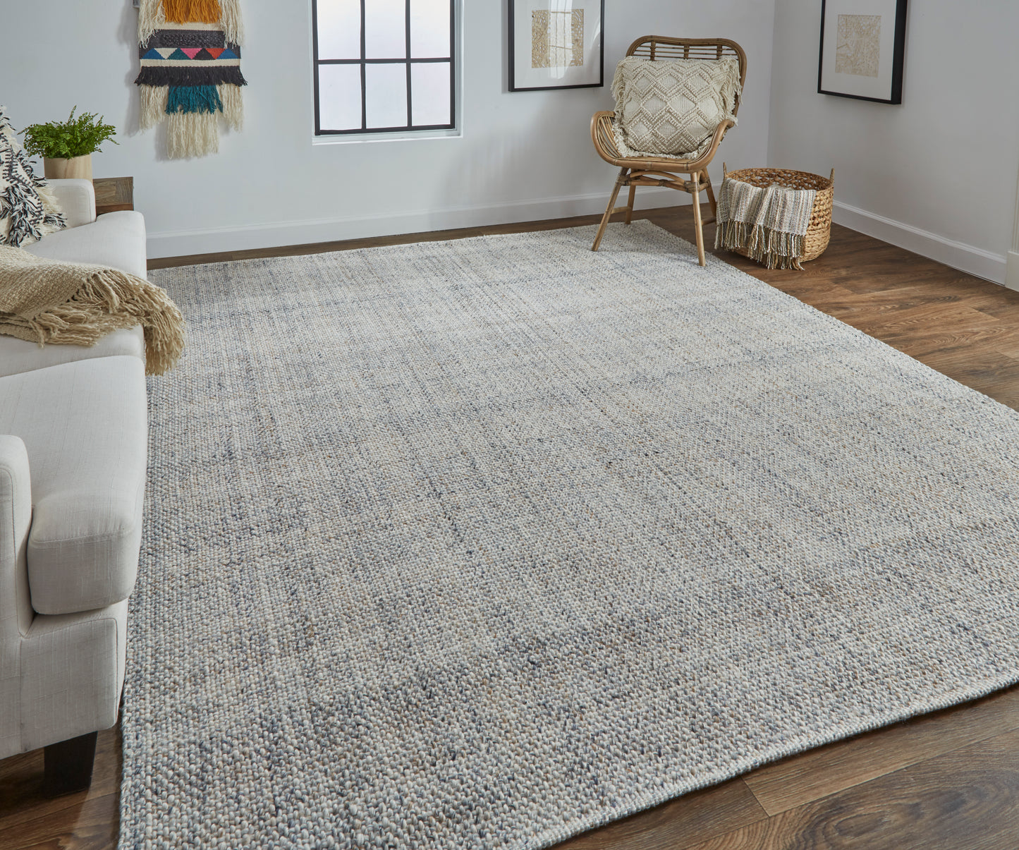 Naples Transitional/Casual/Nautical & Coastal Solid/Stripes Ivory/Tan/Gray - Feizy Rug