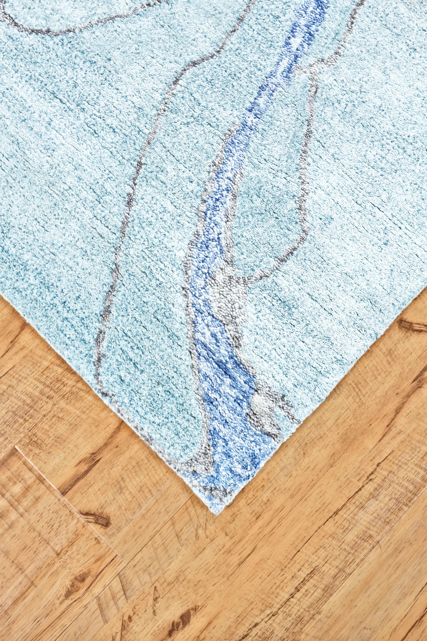 Cosmo Transitional/Industrial/Casual Abstract/Watercolor/Trellis & Lattice Blue/White/Ivory - Feizy Rug
