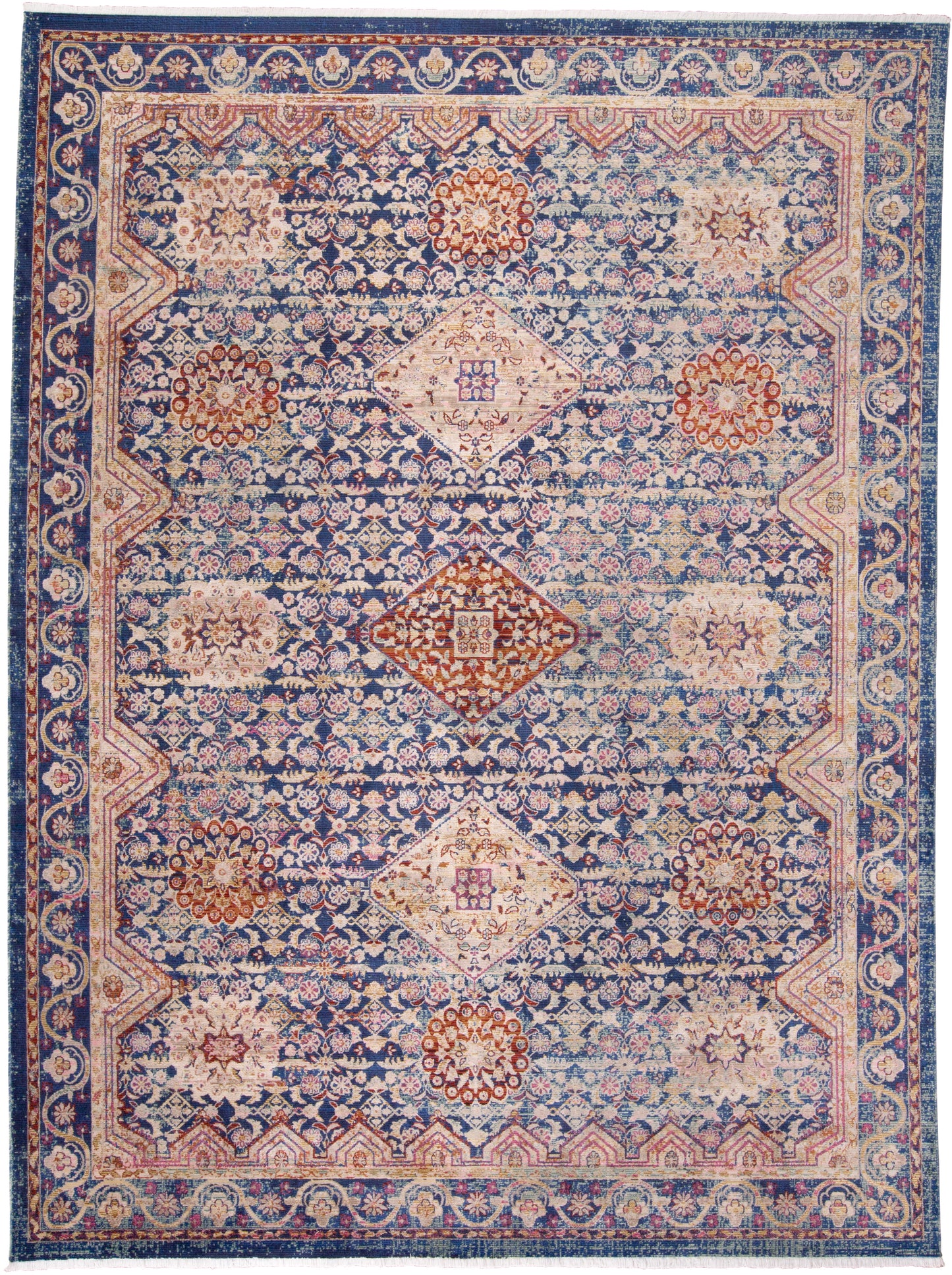 Torina Traditional/Classic/Casual Oriental/Bordered Blue/Red/Gold - Feizy Rug