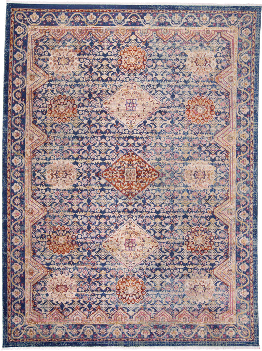 Torina Traditional/Classic/Casual Oriental/Bordered Blue/Red/Gold - Feizy Rug