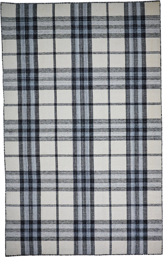 Crosby Transitional/Rustic Plaid Ivory/Blue/Black - Feizy Rug