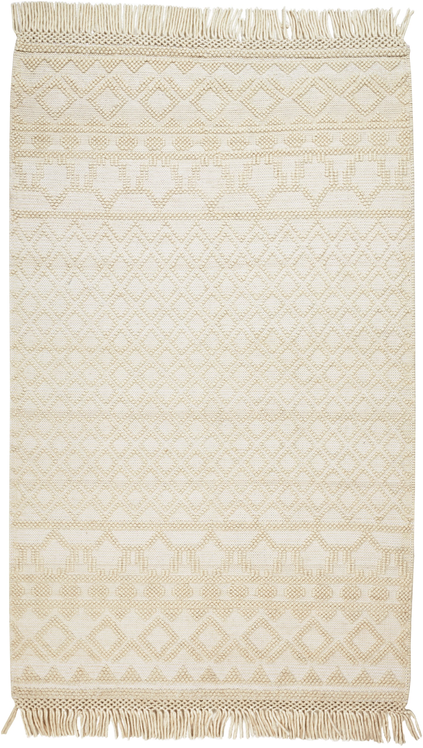 Phoenix Transitional/Farmhouse/Scandinavian Diamond/Trellis & Lattice Ivory/Tan - Feizy Rug