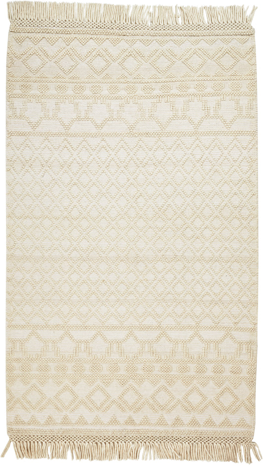 Phoenix Transitional/Farmhouse/Scandinavian Diamond/Trellis & Lattice Ivory/Tan - Feizy Rug
