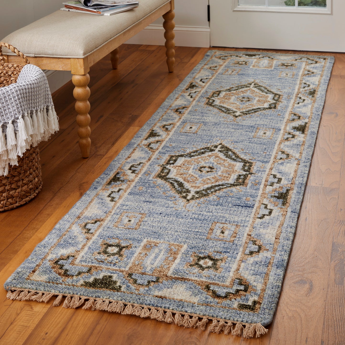 Fillmore Traditional/Vintage Medallion/Diamond/Bordered Blue/Green - Feizy Rug