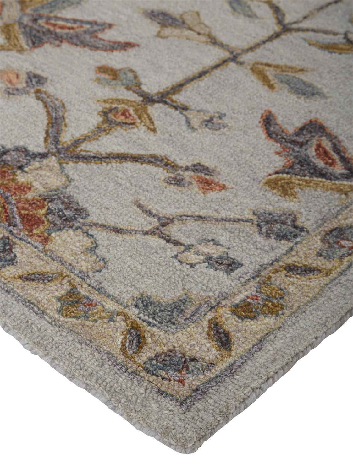 Fallon Traditional/Classic/Casual Oriental/Floral & Botanical Gray/Gold - Feizy Rug