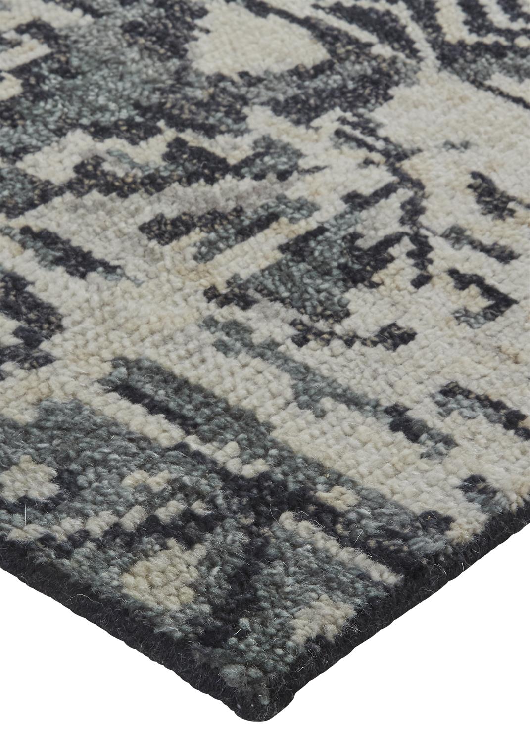 Palomar Transitional/Farmhouse/Bohemian & Eclectic Geometric/Diamond Ivory/Gray/Black - Feizy Rug