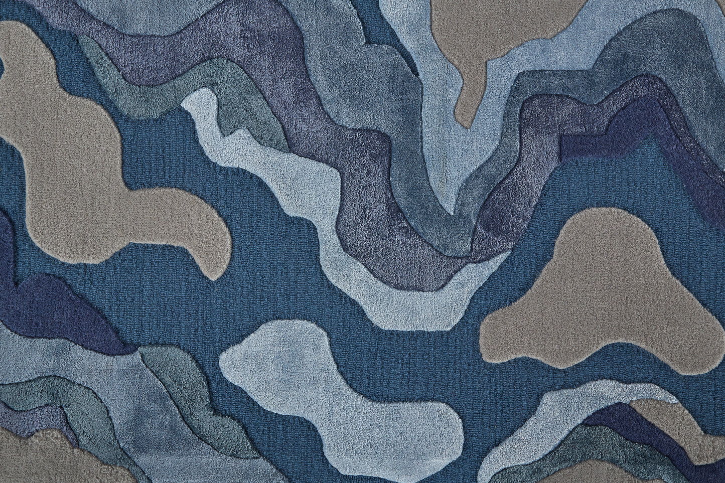 Serrano Transitional/Industrial/Casual Abstract/Watercolor Gray/Taupe/Blue - Feizy Rug