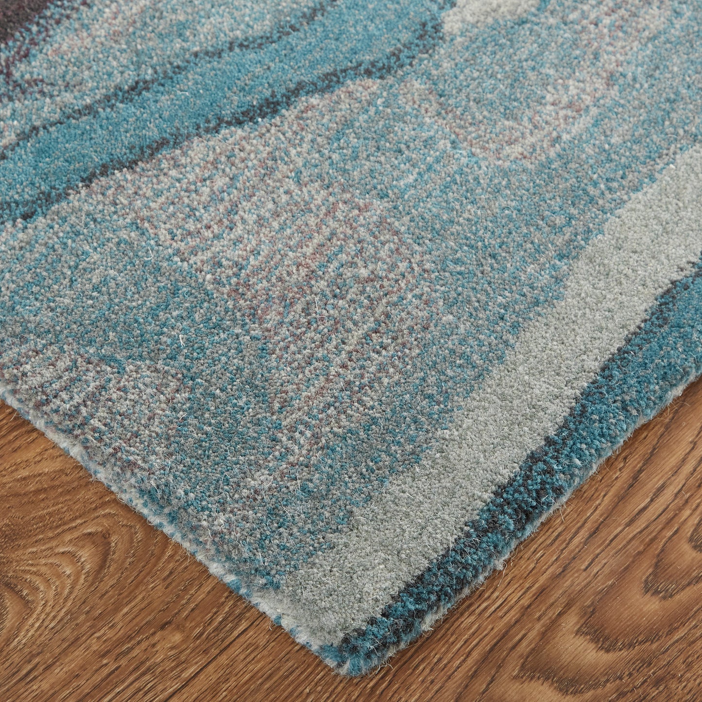 Amira Transitional/Industrial/Casual Abstract/Watercolor Blue/Red/Ivory - Feizy Rug