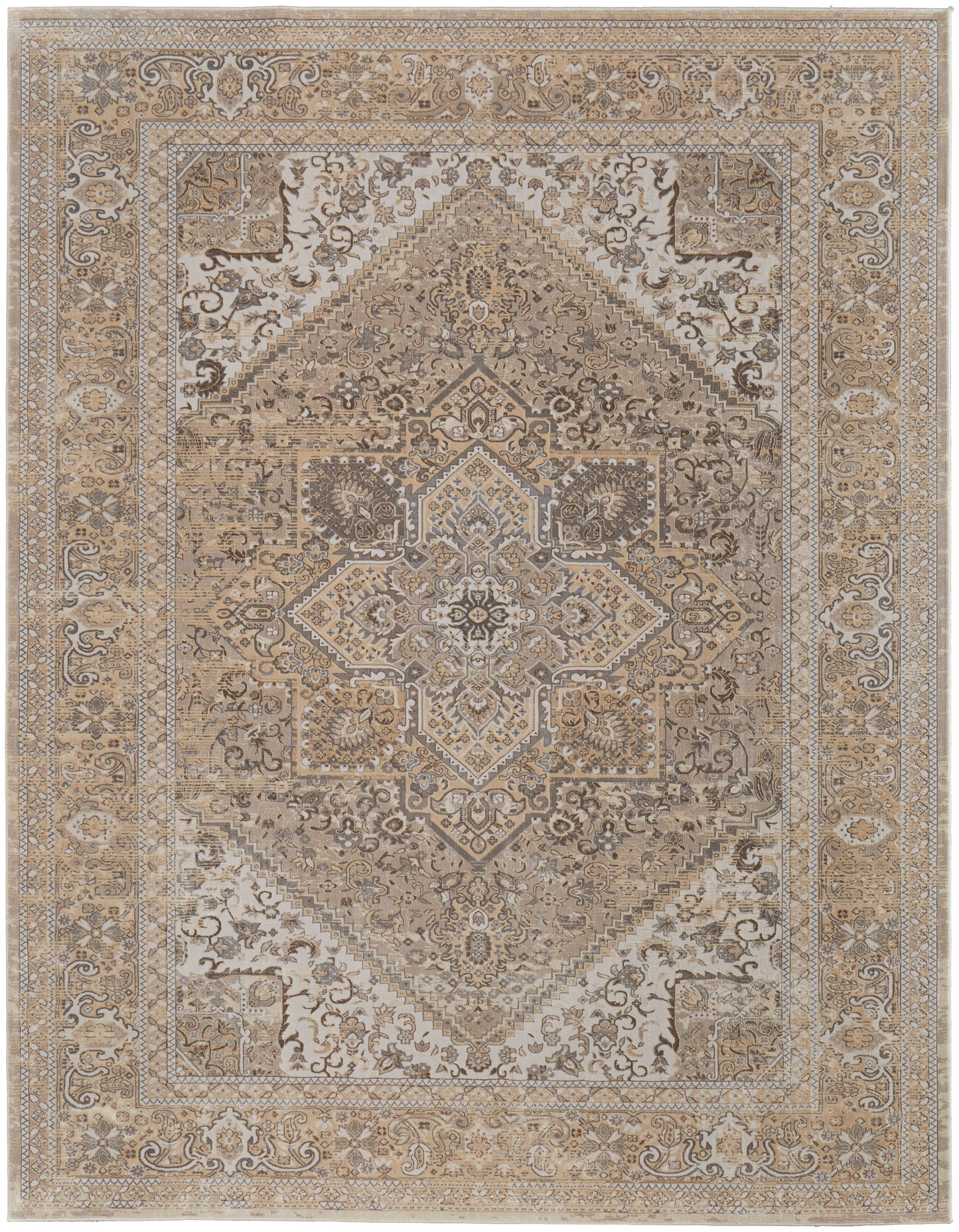 Celene Traditional/Vintage/Casual Brown/Ivory/Tan Accent Rug