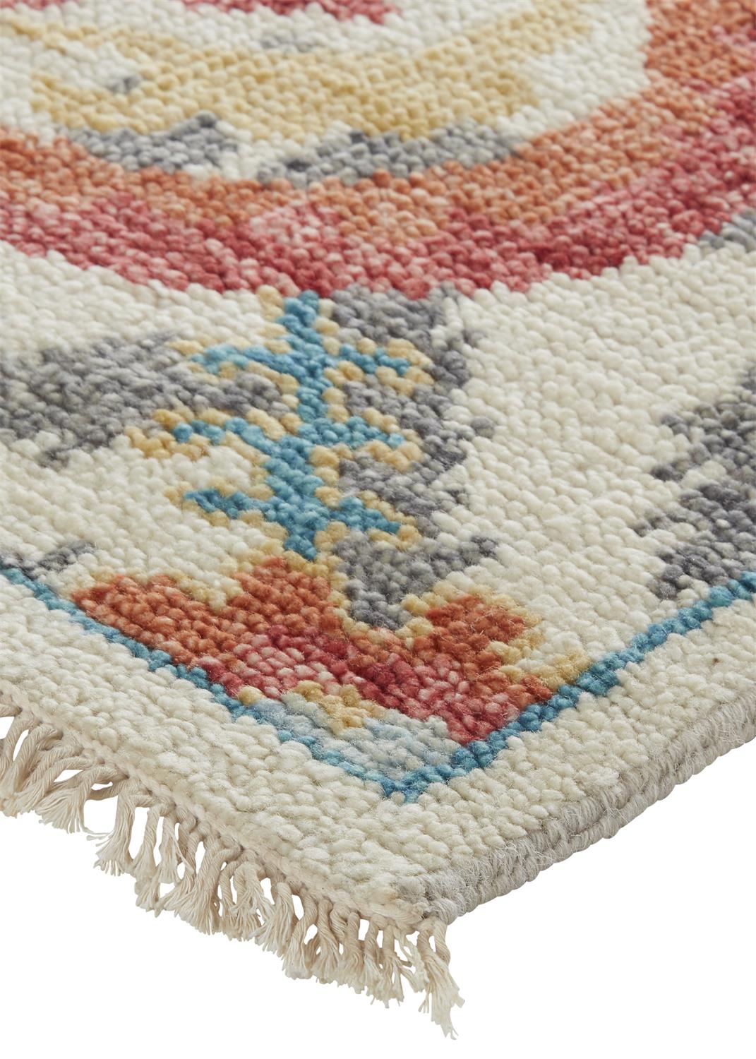 Beall Traditional/Bohemian & Eclectic Oriental/Ikat/Diamond Orange/Gray - Feizy Rug