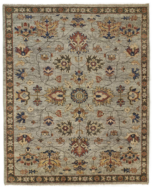 Carrington Traditional/Vintage/Classic Gray/Gold/Red Area Rug
