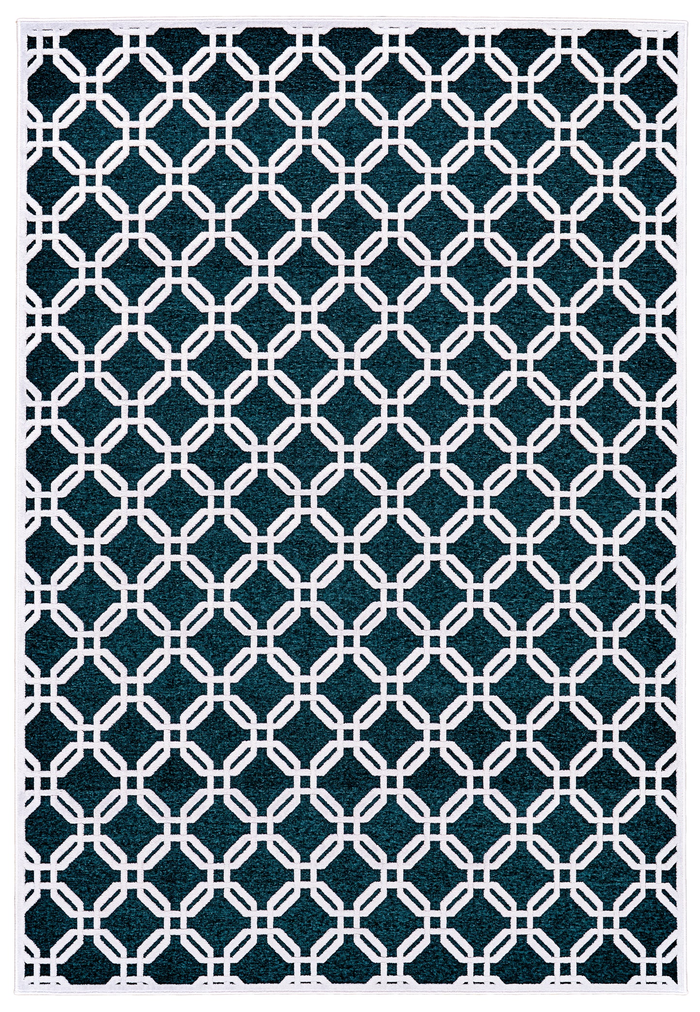 Saphir Mira Modern/Cottage Trellis & Lattice Blue/Green/White - Feizy Rug