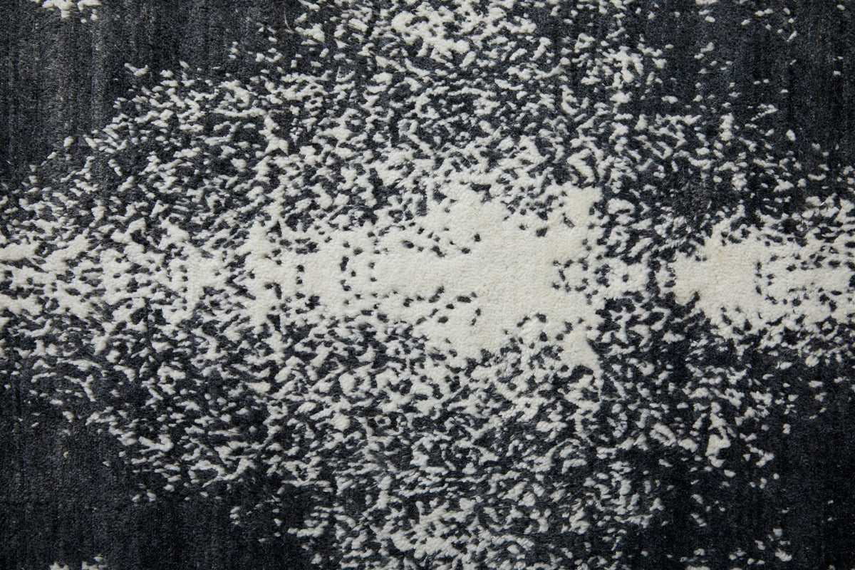 Coda Modern/Industrial/Global Abstract/Watercolor Black/White 8930 - Feizy Rug
