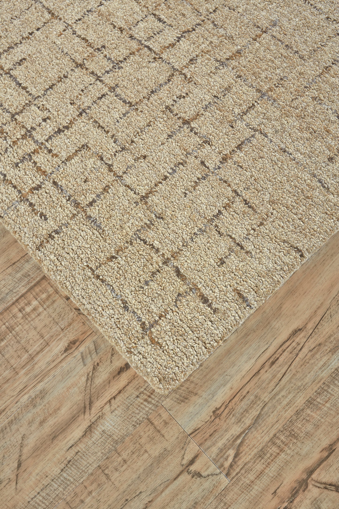 Morisco Transitional/Scandinavian/Casual Geometric/Plaid Tan/Gray/Black - Feizy Rug