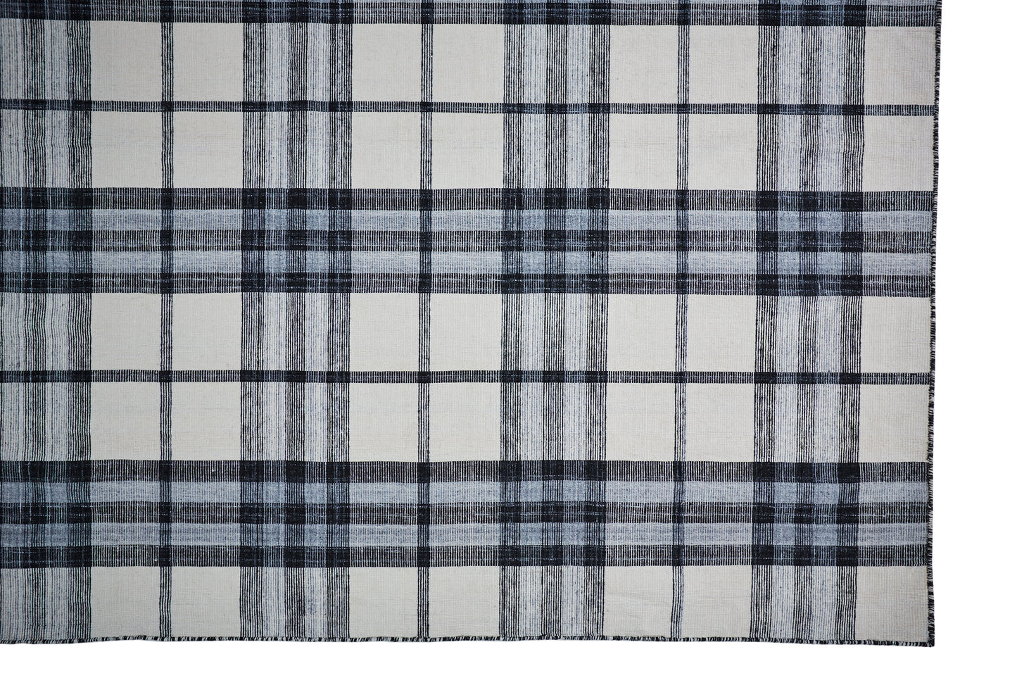 Crosby Transitional/Rustic Plaid Ivory/Blue/Black - Feizy Rug