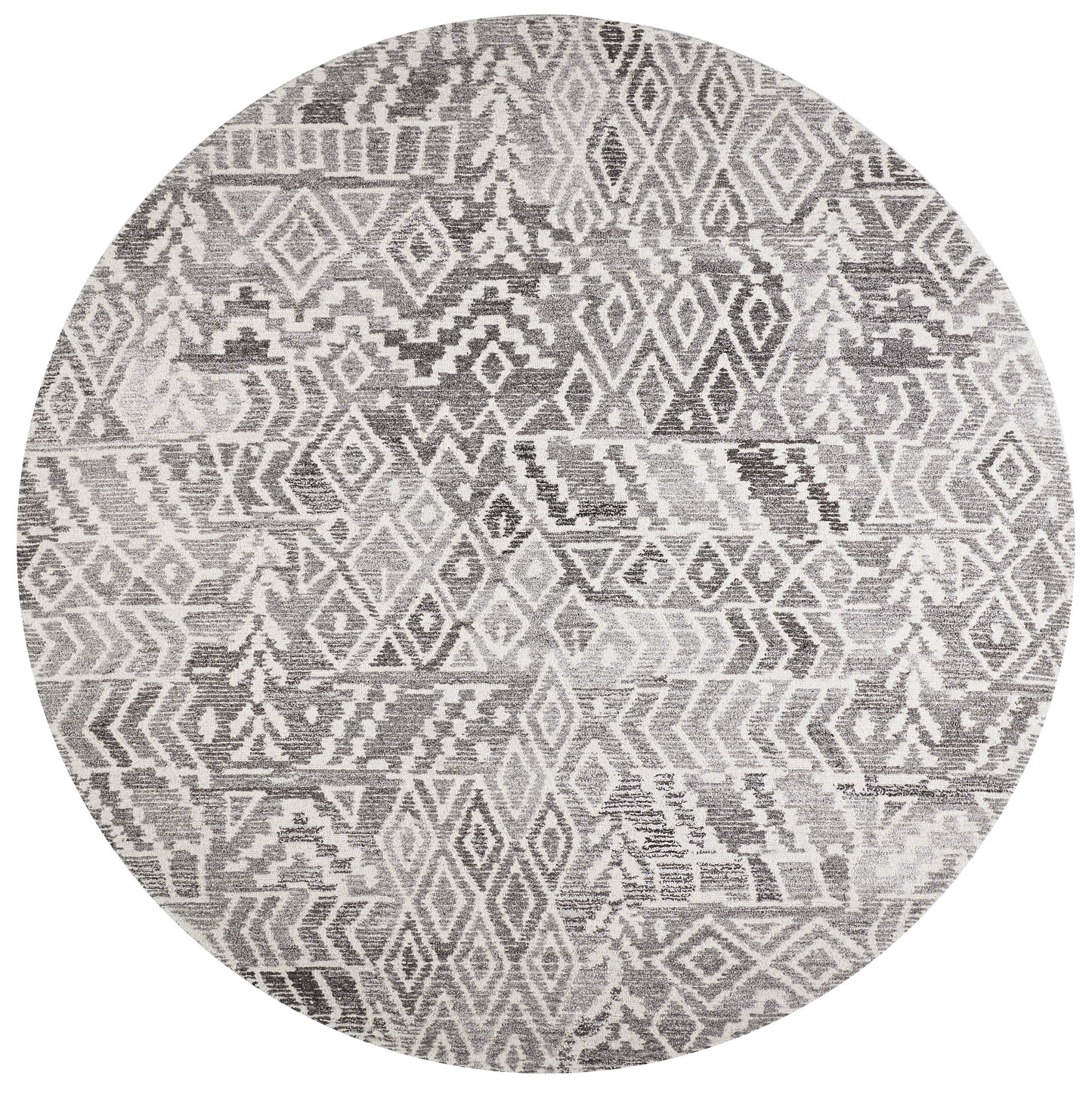Asher Transitional/Bohemian & Eclectic/Global Distressed/Abstract/Moroccan Gray/White - Feizy Rug