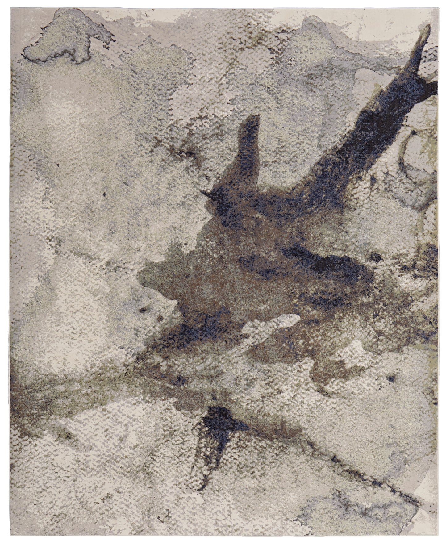 Clio Modern/Industrial/Bohemian & Eclectic Abstract/Watercolor Taupe/Brown/Black - Feizy Rug