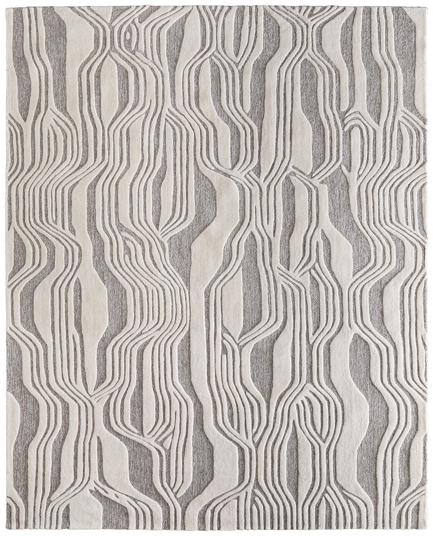 Kimball Transitional/Bohemian & Eclectic Abstract/Geometric Ivory/Gray - Feizy Rug