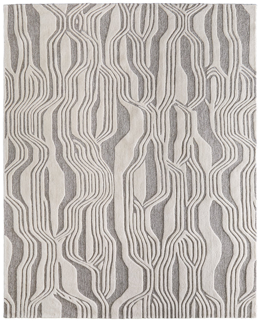 Kimball Transitional/Bohemian & Eclectic Abstract/Geometric Ivory/Gray - Feizy Rug