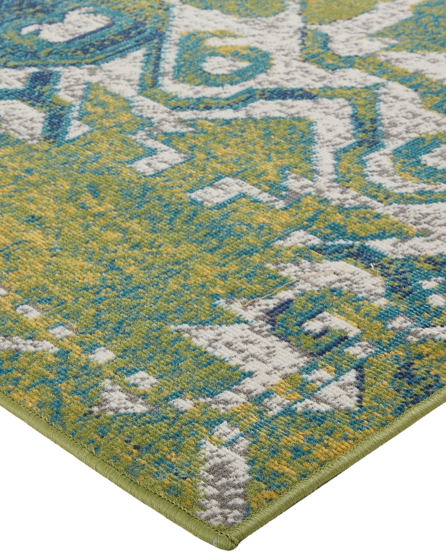 Foster Transitional/Vintage/Global Oriental/Geometric/Floral & Botanical Green/Blue - Feizy Rug