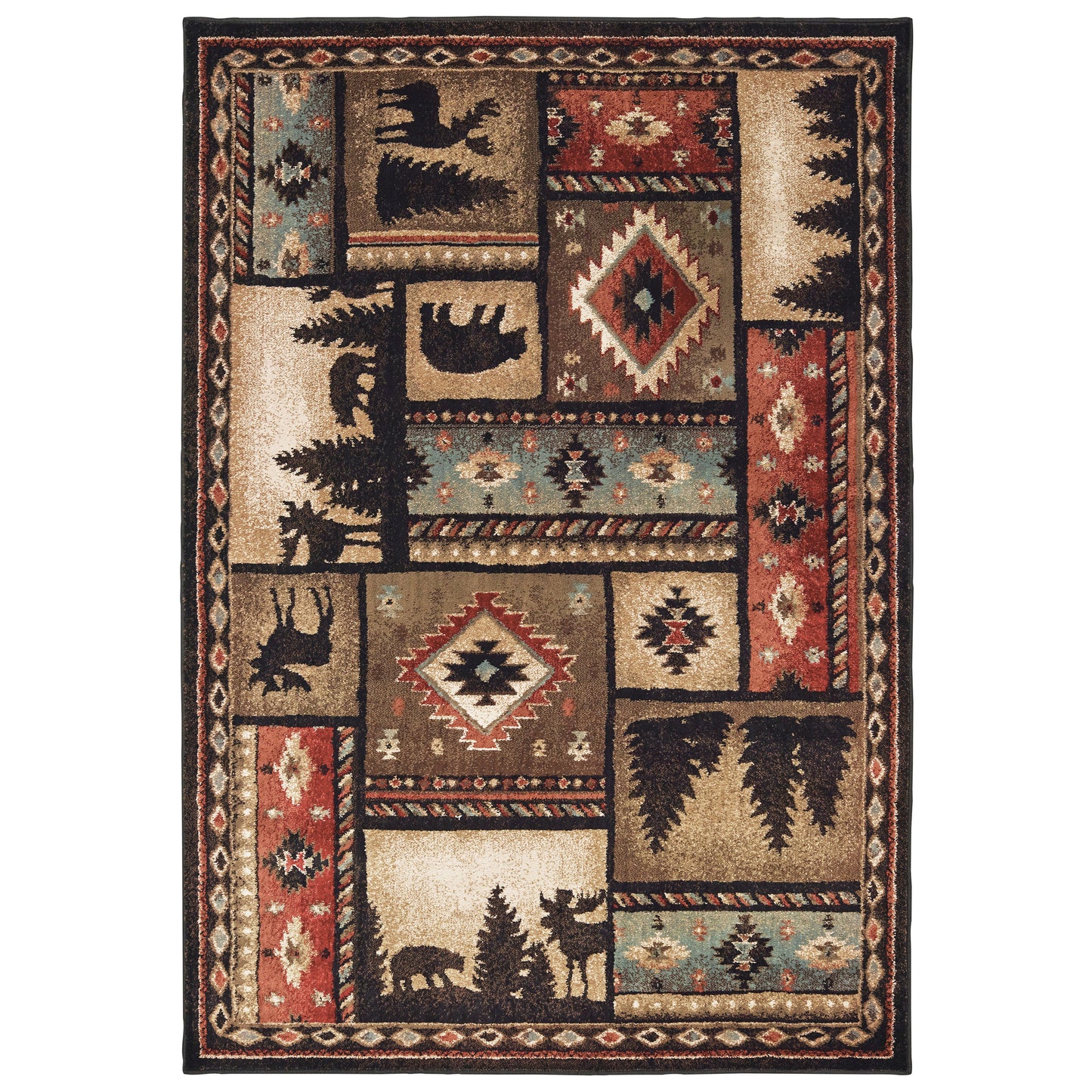 WOODLANDS 1041C Black Rug - ORIENTAL WEAVERS