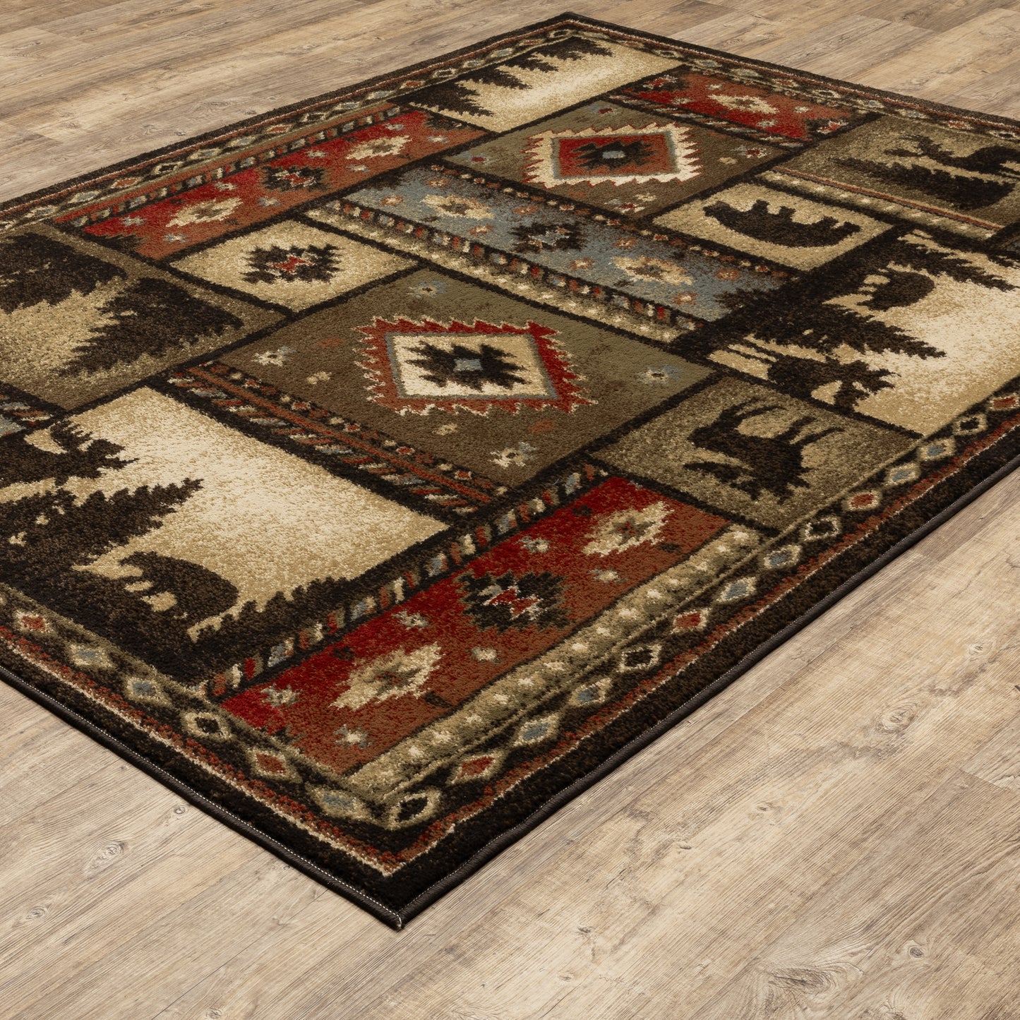 WOODLANDS 1041C Black Rug - ORIENTAL WEAVERS