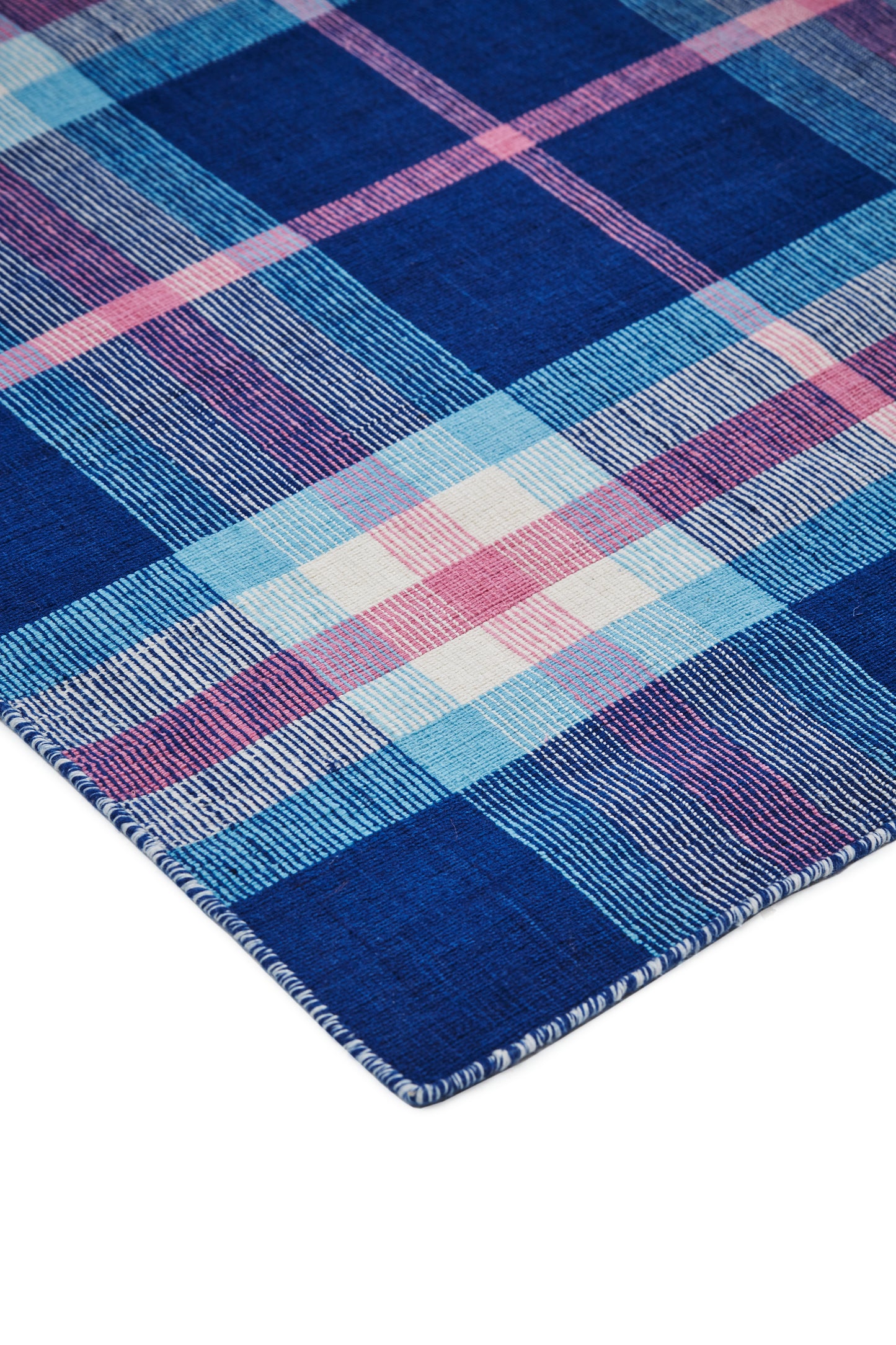 Crosby Transitional/Rustic Plaid Blue/Pink/White - Feizy Rug