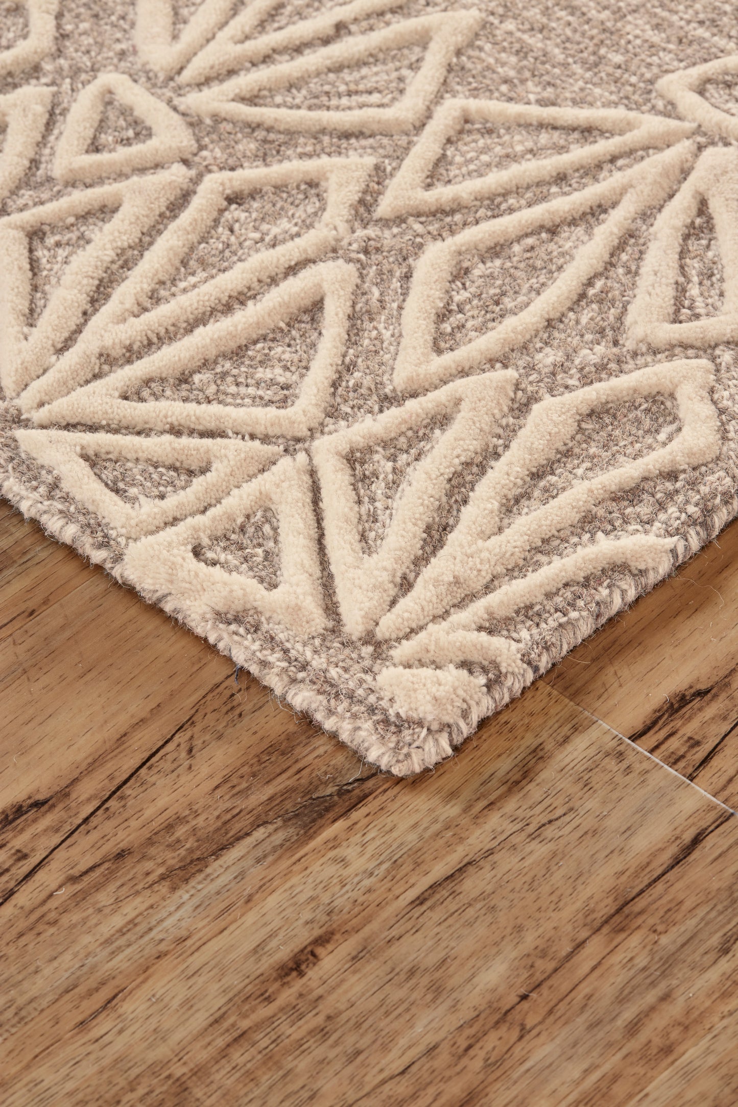 Enzo Transitional/Global Geometric Tan/Ivory - Feizy Rug