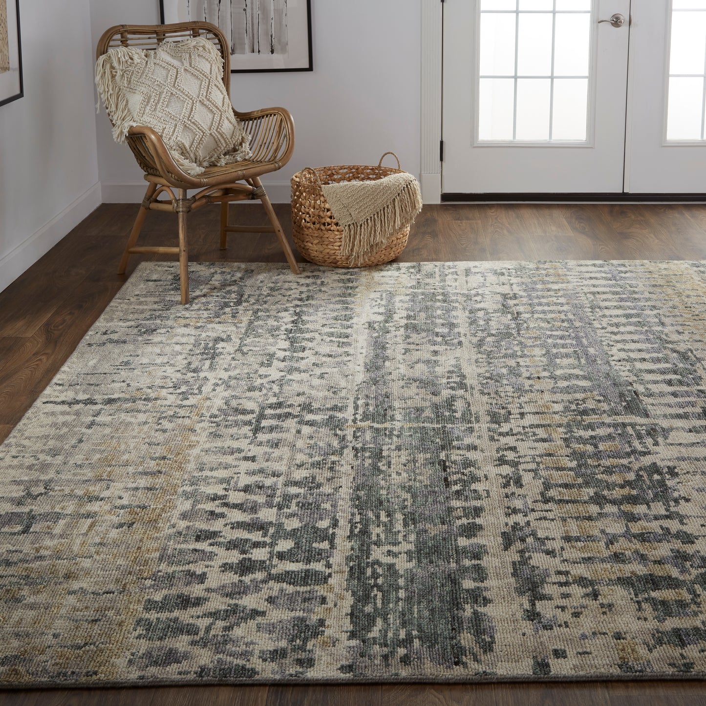 Palomar Transitional/Casual/Farmhouse Abstract/Geometric/Diamond Tan/Taupe - Feizy Rug
