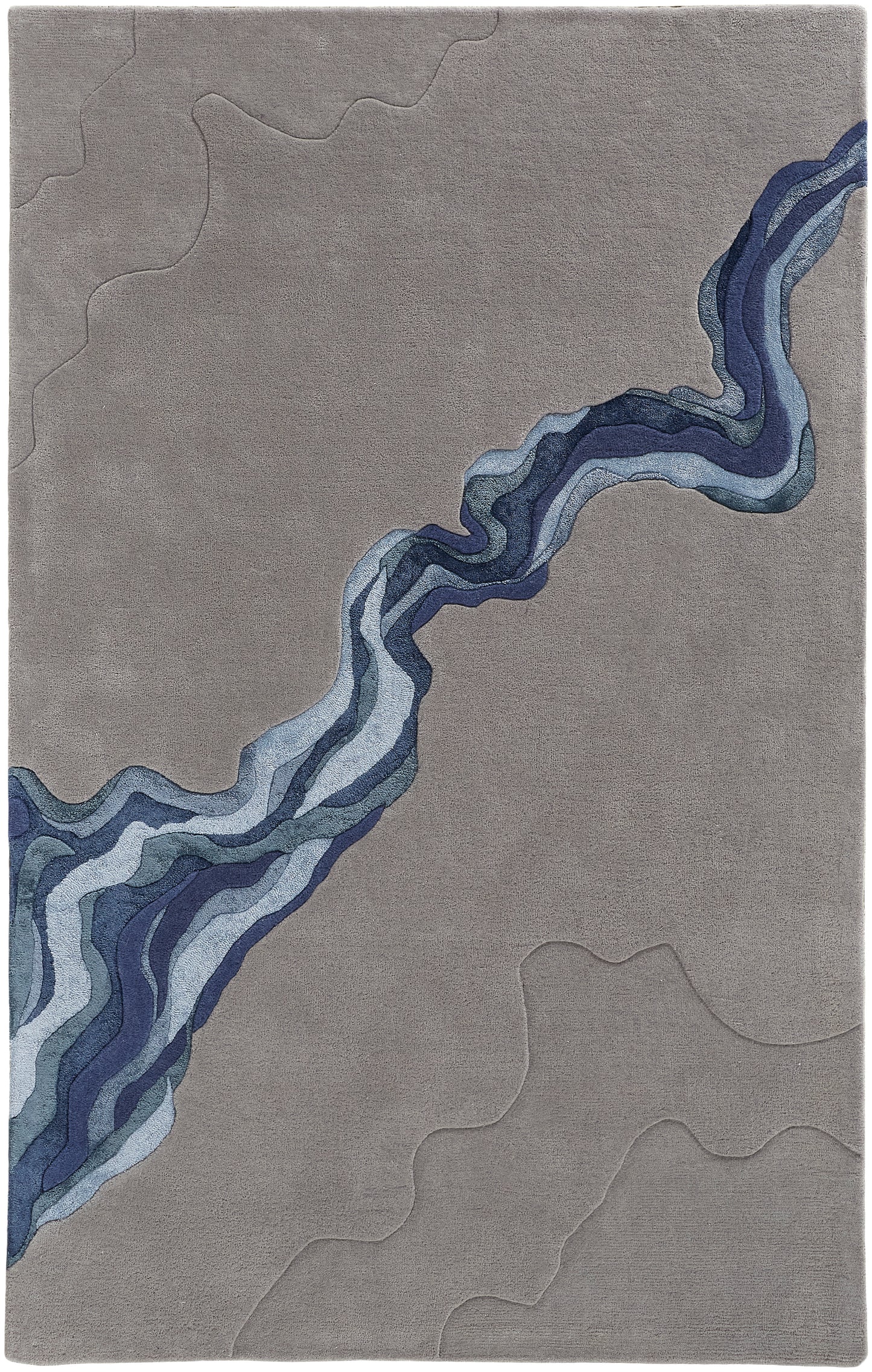 Serrano Transitional/Industrial/Casual Abstract/Watercolor Gray/Blue - Feizy Rug