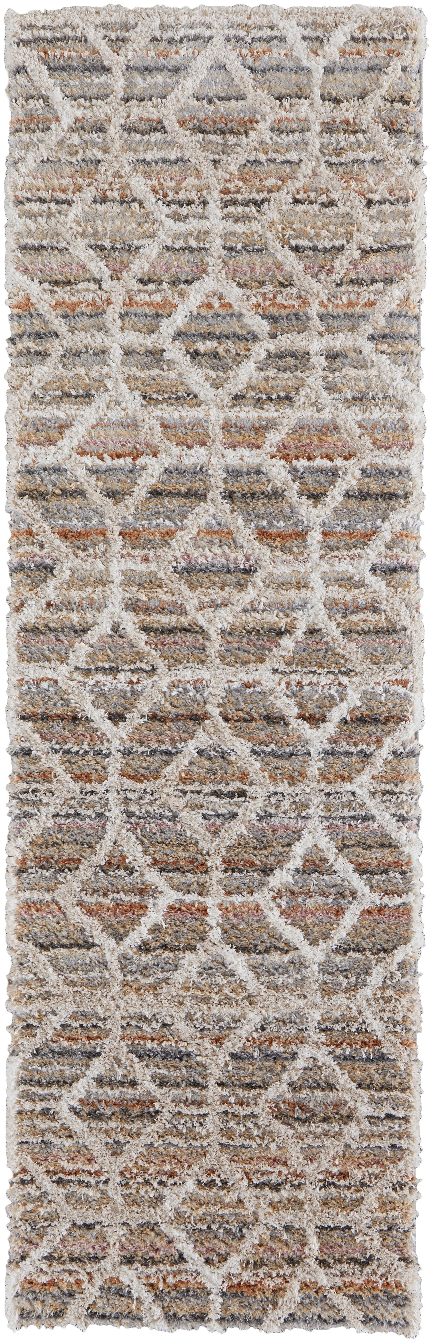 Mynka Transitional/Bohemian & Eclectic/Farmhouse Diamond/Geometric/Trellis & Lattice Tan/Taupe/Ivory - Feizy Rug