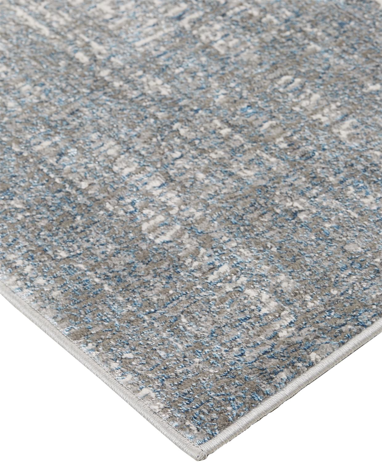 Azure Modern/Casual/Industrial White/Gray/Blue Area Rug