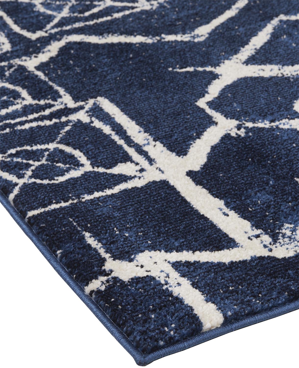 Remmy Transitional/Farmhouse Geometric Blue/Ivory - Feizy Rug