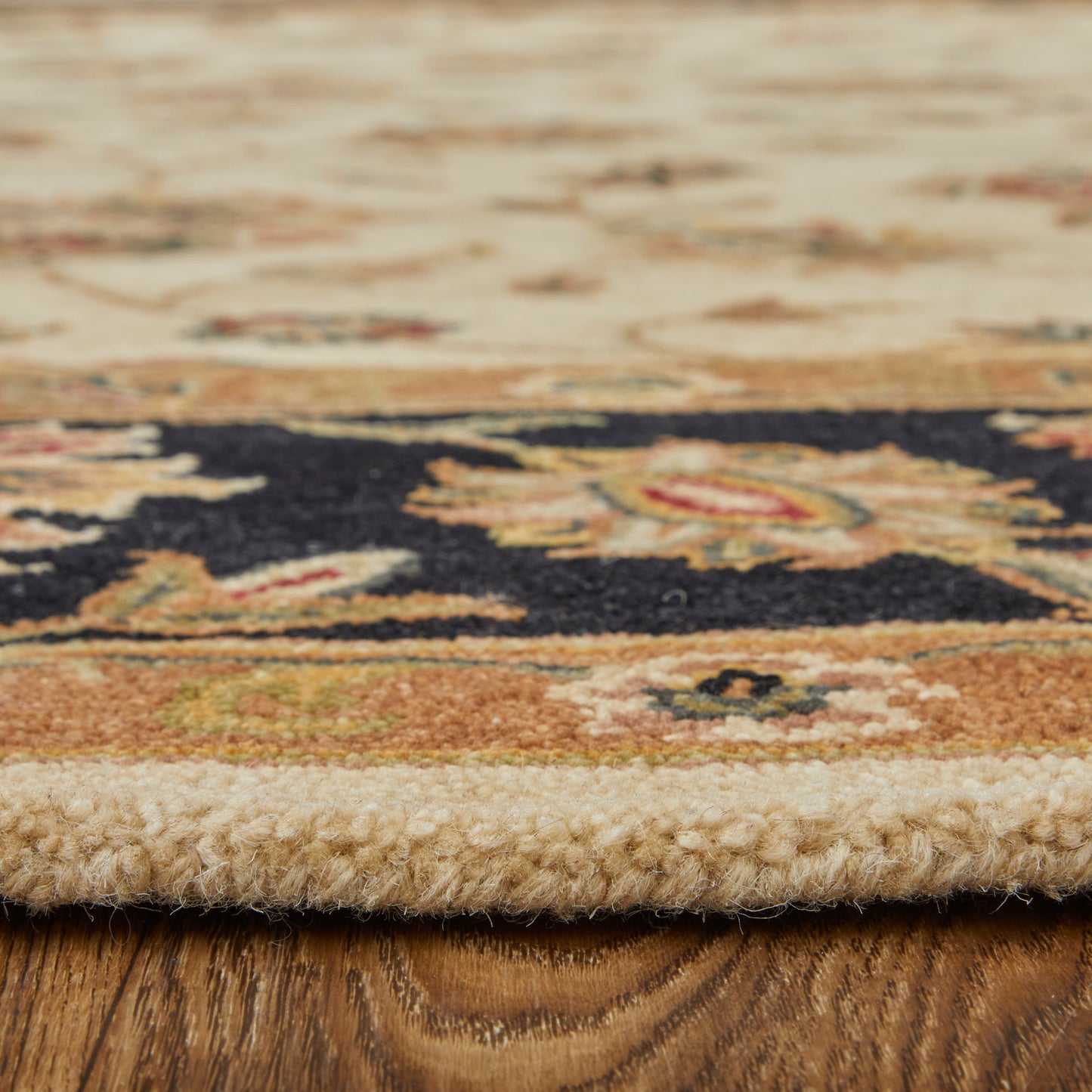 Wagner Traditional/Classic/Vintage Oriental/Persian/Bordered Tan/Brown/Black - Feizy Rug