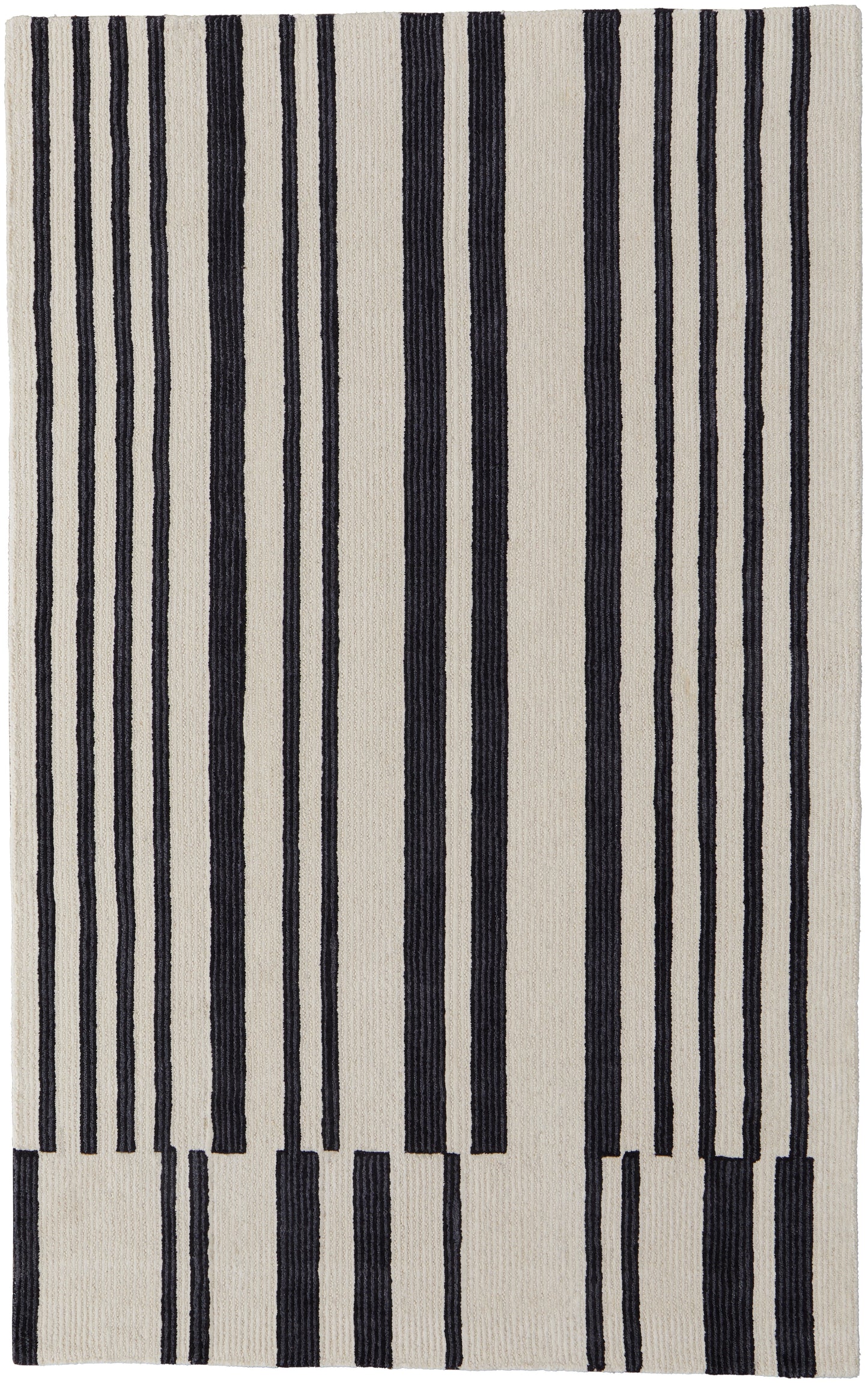 Maguire Transitional/Industrial/Mid-Century Modern Ivory/Black Accent Rug