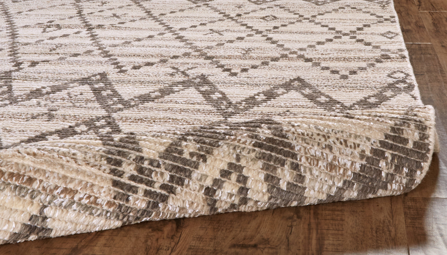 Twain Transitional/Global Diamond/Argyle/Chevron Ivory/Gray/Taupe - Feizy Rug