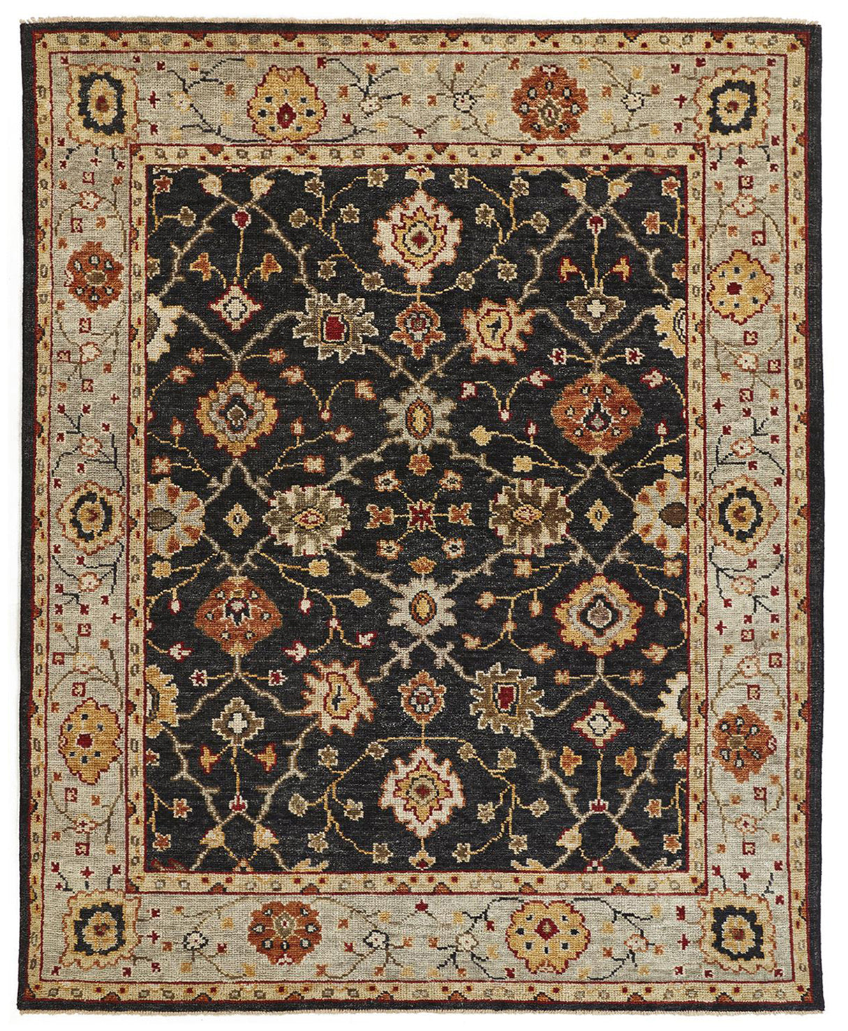 Carrington Traditional/Vintage/Classic Black/Gold/Gray Accent Rug