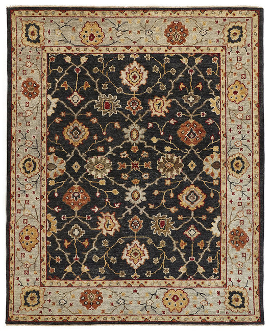 Carrington Traditional/Vintage/Classic Black/Gold/Gray Area Rug