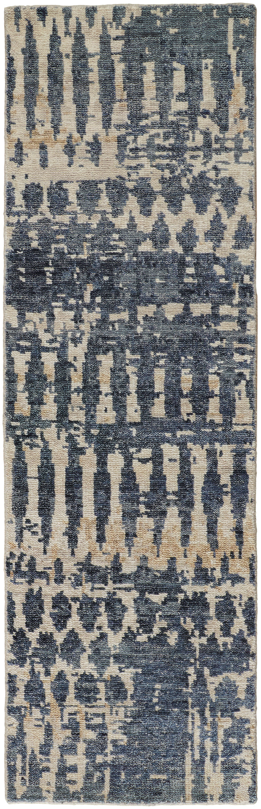 Palomar Transitional/Casual/Farmhouse Blue/Gray/Tan Runner  Feizy Rugs Small Parcel,Feizy Rugs,Palomar,Blue/Gray/Tan,2'6" x 8',Runner,Wool,Transitional/Casual/Farmhouse,India