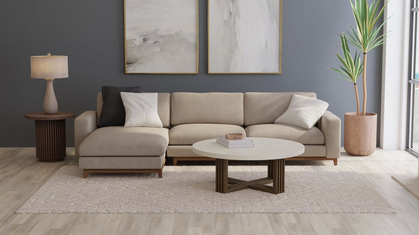 Enzo Transitional/Bohemian & Eclectic Diamond Tan/Ivory - Feizy Rug
