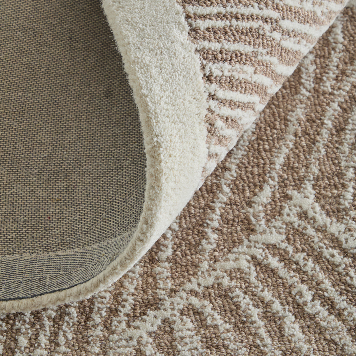 Winston Modern/Nautical & Coastal Floral & Botanical/Bordered/Abstract Taupe/Ivory - Feizy Rug
