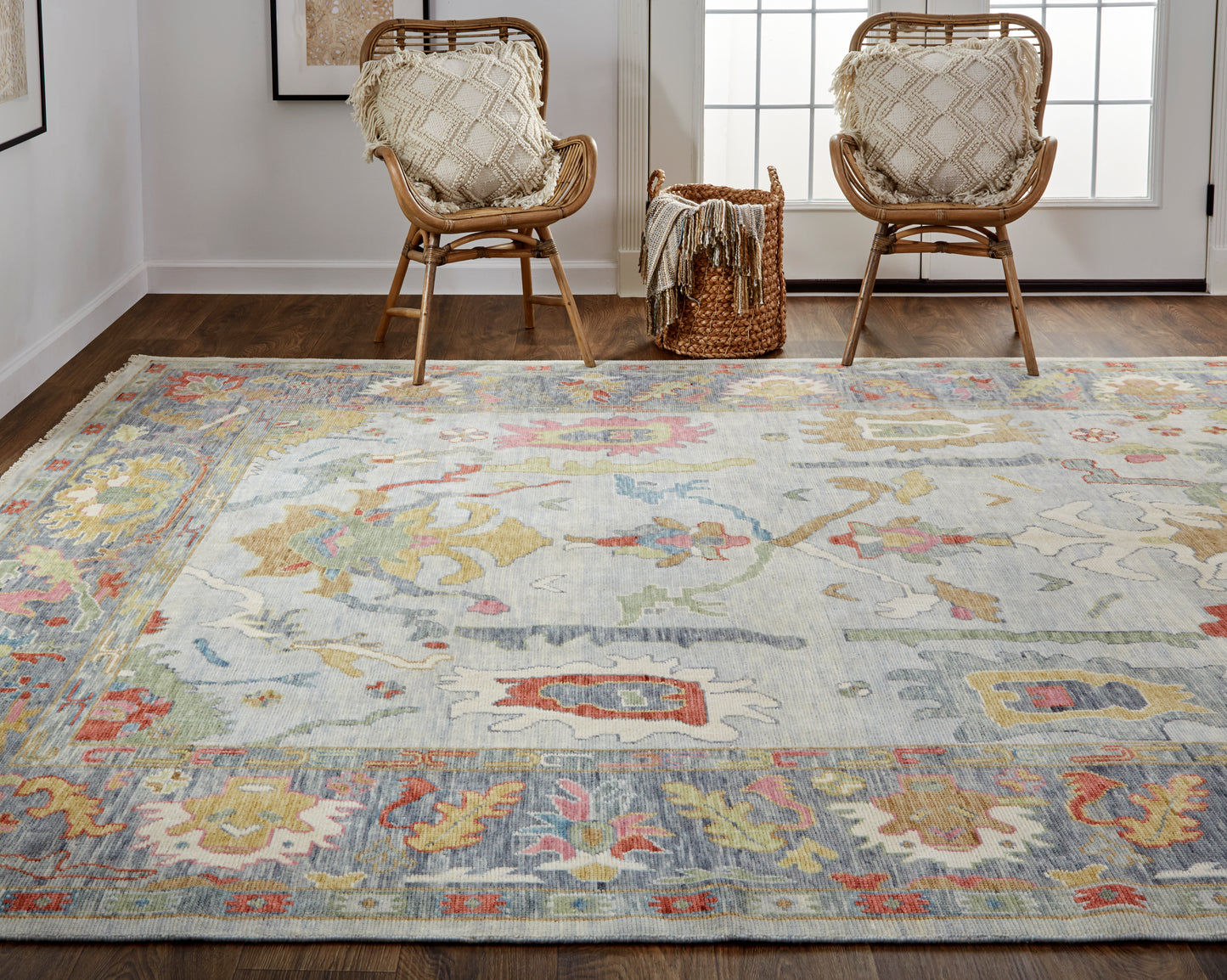 Karina Traditional/Persian/Craftsman Blue/Gray/Gold Area Rug