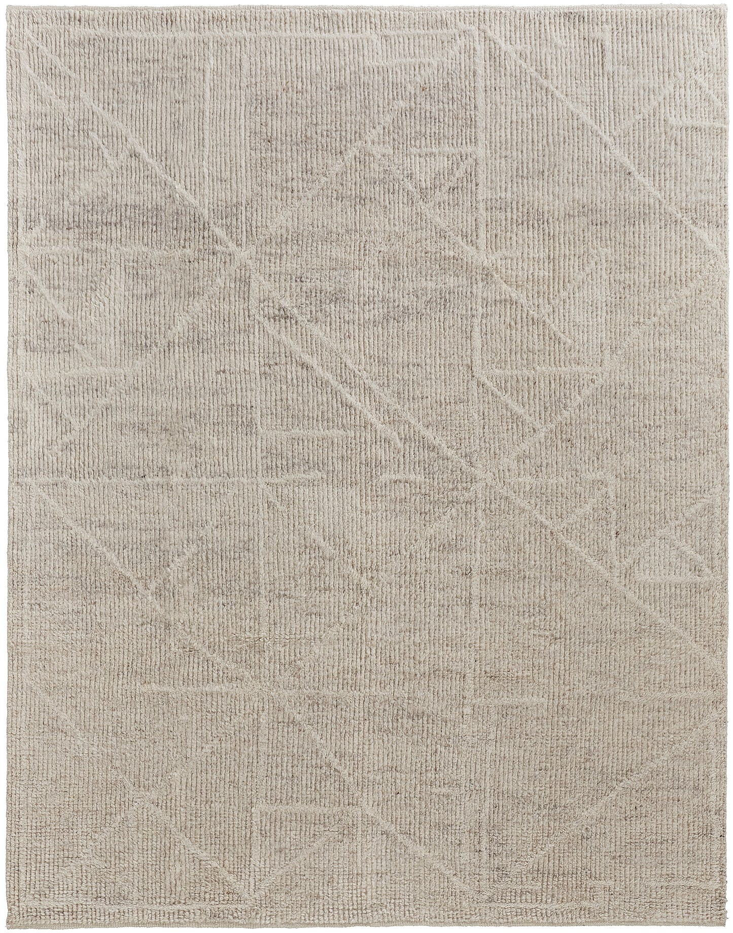 Alford Modern/Scandinavian/Natural Solid/Geometric Ivory/Tan - Feizy Rug